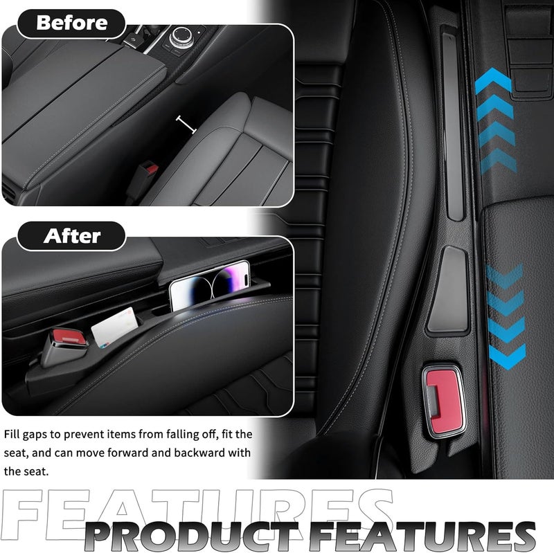 Figpade 2PCS Car Seat Gap Filler Organizer,Multifunctional Car Gap Filler Organizer Storages Phone Key Avoids Things Falling,Universal Car Blocker Between Seats Car Accessories(Red) - Image 5